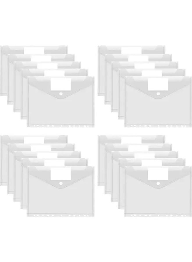 20pcs A4 Document Wallets Waterproof Portfolio Folders With Fastening Label Pocket - Image 1